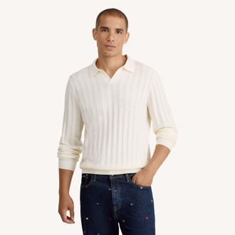 Nautica Mens Long-Sleeve Polo Sweater
