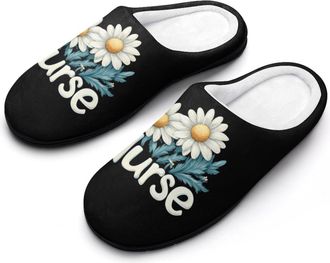 Generic Nurse Daisy Flowers Mens Slippers Comfortable And Non-slip Cotton Slipper Shoe for House