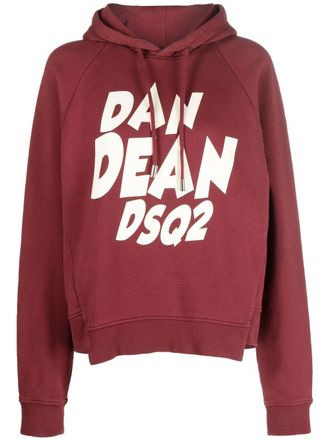 Dsquared2 logo-print drawstring hoodie - women - Cotton - S