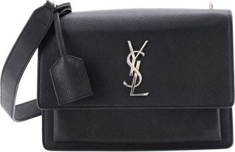 Saint Laurent Sunset Satchel Leather Medium crossbody bag - Nero
