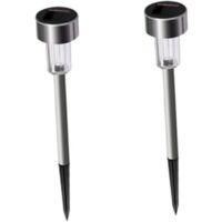 OEM Juego De 2 Luces Solares Led Tubulares De Acero Inoxidable Para Caminos De Jard&iacute;n, Iluminaci&oacute;n Exterior Para C&eacute;sped - Crezuo