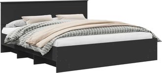 vidaXL Estructura De Cama Negro 180 X 200 Cm Madera De Ingenier&iacute;a Vidaxl