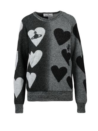 Vivienne Westwood Hearts Jumper with Unique Patchwork Design and Metallic Touch