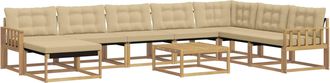 vidaXL Conjunto De Sof&aacute;s De Exterior 9 Uds. Y Beige Vidaxl