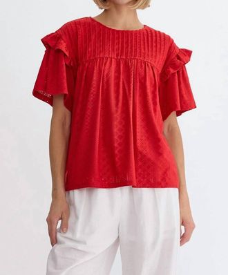 Entro Crochet Babydoll Top In Red
