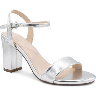 Paradox London Harmonia Ankle Strap Sandal in Silver at Nordstrom, Size 9.5