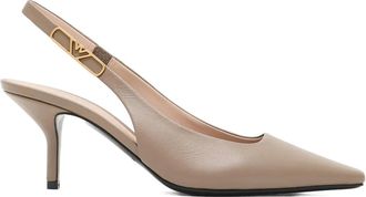 Emporio Armani 65 mm slingback pumps met puntige neus - Beige