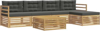 vidaXL Conjunto De Sof&aacute;s De Exterior 6 Uds. Blanco Y Antracita Vidaxl