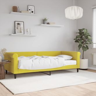 vidaXL Sof&aacute; Cama Con Colch&oacute;n Terciopelo Amarillo 90x200 Cm Vidaxl
