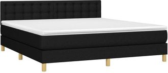 vidaXL Vidaxl - Cama Box Spring Con Colch&oacute;n Led Tela Negro 180x200 Cm
