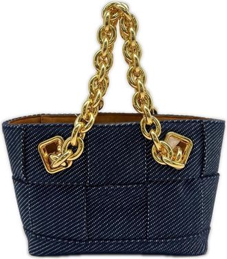 Bottega Veneta Navy Denim Tote Bag (Pre-Owned)
