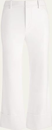 Alice & Olivia Alexander Vegan Leather Cuffed Pants