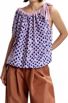 Essentiel Jocelyn Sequin Smocked Top In Purple