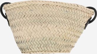 Filippo Catarzi Womens Straw Bag With Logo Natural Shoulder