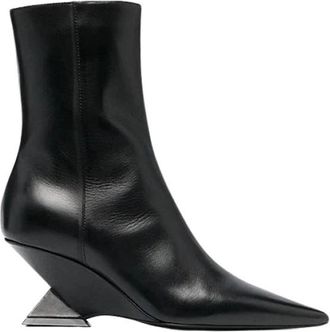 The Attico Cheope Heeled Boot - Dames - Laarzen met Hak - Zwart - 38 EU - Leer - Schoenen