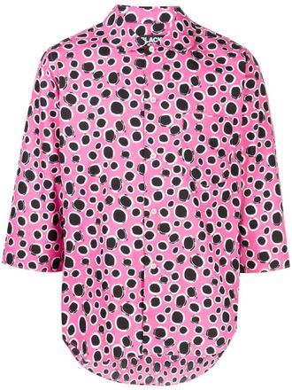 Comme Des Gar&ccedil;ons leopard-print cotton shirt - Pink