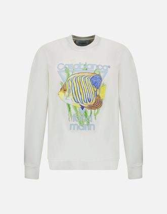 Casablanca Mens Casablanca Fond Marin Sweatshirt White - Size: 40