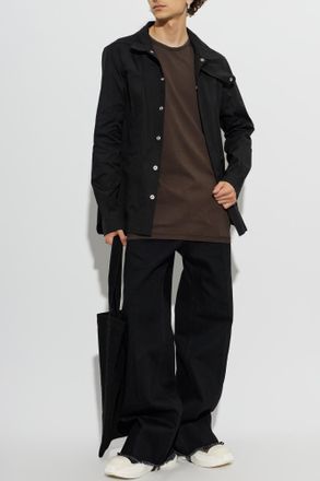 Rick Owens T-shirt With A Decorative Stripe, Mens, Brown