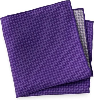 Paul Fredrick Houndstooth Silk Pocket Square