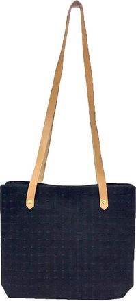 Hermès Black Canvas Leather Tote Bag (Pre-Owned)