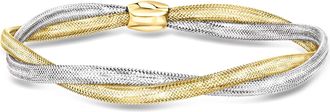 Ross-Simons Italian 10kt 2-Tone Gold Twisted Mesh Stretch Bracelet