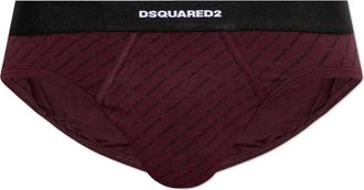 Dsquared2 Ondergoed, Heren, Rood, XL, Katoen, Katoenen slip met monogram