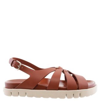 Ferragamo Gancini Ornament Flat Sandals, Size 7