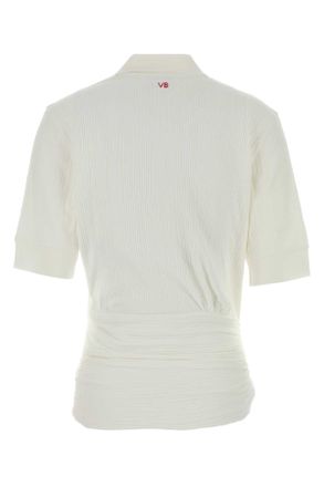 Victoria Beckham 1126jtp006969a 6 White Exterior: Cotton Elastane Polo T-shirts And Polos