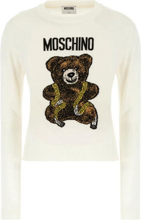 Moschino Truien & Vesten, Dames, Wit, M, Trui met ronde hals
