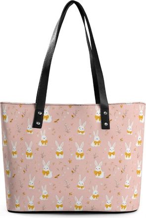 Generic Cartoon White Rabbit Flower Tote Bags for Women Cute Shoulder Purses Handbags