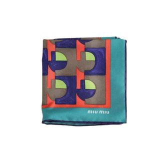 Miu Miu Pre-owned Scarves, female, Multicolor, Size: ONE SIZE Pre-owned Twill g&eacute;om&eacute;trique Scarf