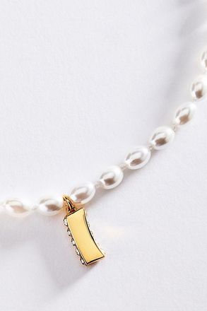 Anthropologie Pearl Initial Necklace