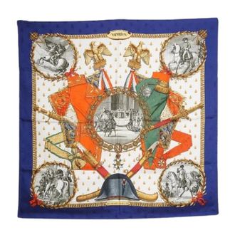 Herm&egrave;s Pre-owned Scarves, female, Multicolor, Size: ONE SIZE Pre-owned Napoleon Silk Carre 90