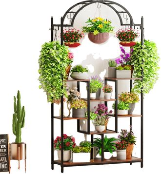 OEM Soporte Para Plantas, Dise&ntilde;o De 5 Niveles, Estilo Industrial Vintage, Marr&oacute;n, Xxl