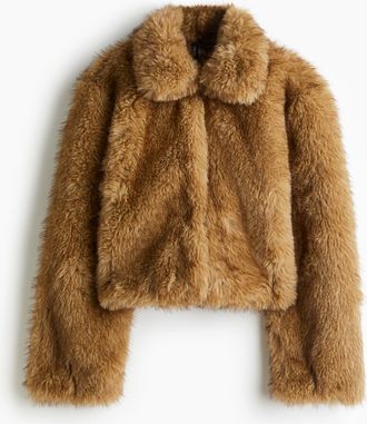 H&M Flauschige Kurzjacke - Beige