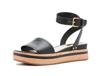 Franco Sarto L-Hava2 Strappy Sandals Womens Dress Sandals Black Leather : 7.5 M