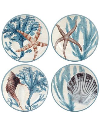 Certified International Beyond The Shore Set Of 4 Soup Bowls