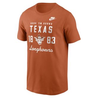 Nike Texas Legacy Stacked Est Nike Mens College T-Shirt in Orange | N19981FTXV-AZ2