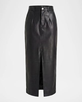Toccin Meg Faux Leather Midi Skirt