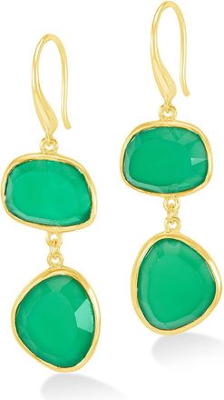 Dower & Hall Green Onyx Pebble Drop Earrings