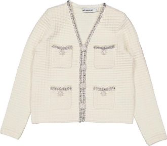 Self Portrait Self-Portrait Cream Knit Cardigan, Size X-Small