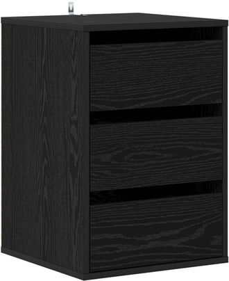 vidaXL Drawer Cabinet Black Oak 41 x 40 x 58 cm Engineered Wood vidaXL