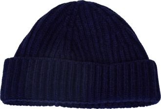 Aragona Puro cashmere Lavorazione a coste Beanie - Dames - Hoeden - Blauw - ONE Size - Kasjmier - Accessoires