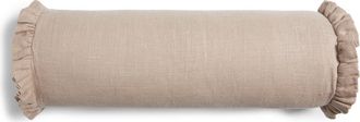 Nordstrom Round Linen Bolster Pillow in Tan Thread at Nordstrom