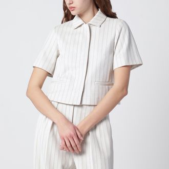 Max Mara Giacca in jersey piquet gessato