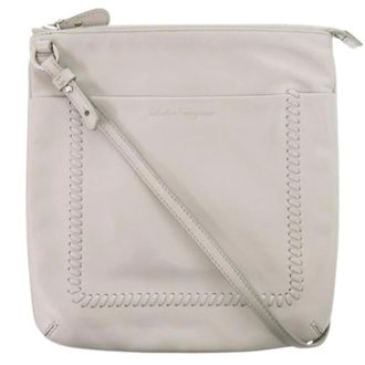 Ferragamo Pre-owned Shoulder Bag - Dames - Pre-owned - Grijs - Maat: ONE Size Leer