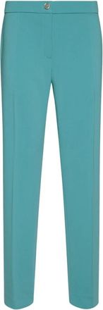 Elena Miro Pantaloni met slanke pasvorm van cady met een getailleerde snit en nauwsluitende pasvorm - Dames - Chinos - Groen - 4XL - Leer - Broeken
