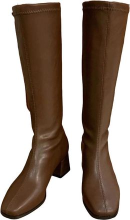 Generic Womens Over The Knee Boots Lace Up Thick Heel Side Zipper Long Booties