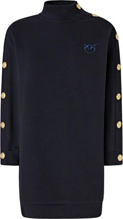 Pinko button-detailed high-neck mini dress - Blue