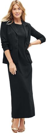 Jessica London Stretch Crepe Maxi Jacket Dress in Black at Nordstrom, Size 18